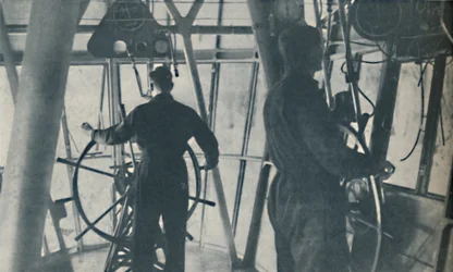 Komfort für Passagiere und die Kabine einer wunderbaren zentralen Steuerung, um 1935