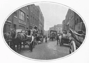 Arbeitsbeginn, Osborn Street, Whitechapel, London, um 1903