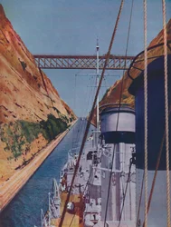 Fertiggestellt 1893, der Korinth-Kanal, 1937