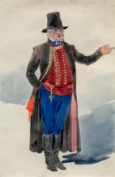 Kostümentwurf für Dear Little Denmark, Prince of Wales Theatre, 1909