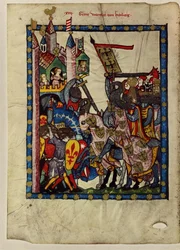 Graf Wernher von Homberg aus dem Codex Manesse, zwischen 1305 und 1340