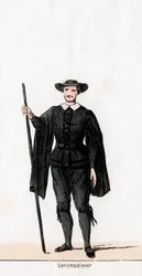 Gerichtsdiener, Kostümentwurf für Shakespeares Stück, Heinrich VIII., 19. Jahrhundert