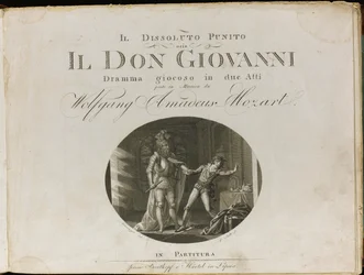 Titelblatt der Partitur der Oper Don Giovanni von Wolfgang Amadeus Mozart, 1801