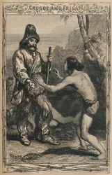Crusoe und Freitag, ca. 1870