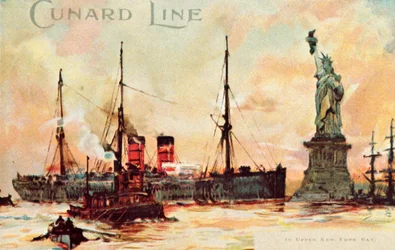 Cunard Line - In der oberen New Yorker Bucht, ca. 1900