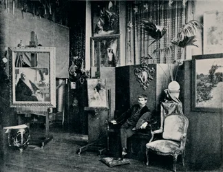 Dagnan in seinem Atelier, um 1897