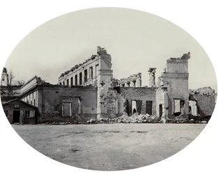 Beschädigtes Gebäude in Sewastopol nach dem Krimkrieg, Krim, 1850er Jahre