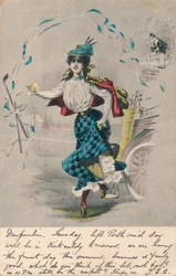 Dekorative Golferin 1, um 1904