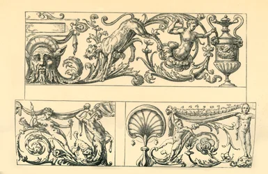 Entwürfe für groteske Friese, 16. Jahrhundert, 1881