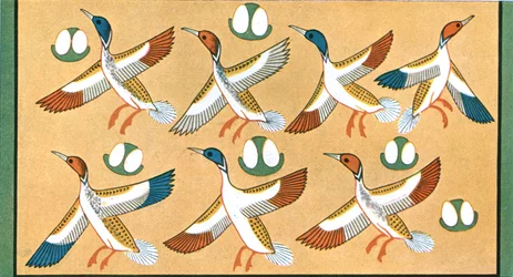 Detail der Deckenmalerei im Grab von Aichesi, Theben, Ägypten, 1928