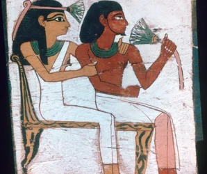 Detail der Dekoration eines Sarkophags der Dame von Madja, 18. Dynastie