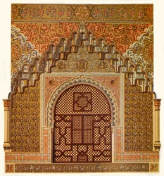 (Detail) der seitlichen Fenster in der Halle der zwei Schwestern