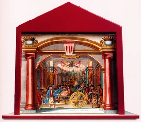 Diorama: Freimaurerisches Deutschland, der Tempel der freimaurerischen Schätze, 1750