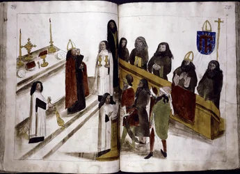 Gottesdienst nach dem griechisch-orthodoxen Ritus aus: Ulrich Richental Chronik des Konzils von Konstanz, 1414-1418