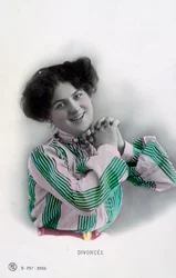 Scheidung, französische Vintage-Postkarte, um 1900