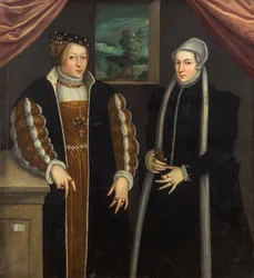 Doppelporträt Marie von Brandenburg-Kulmbach und Christina von Dänemark, ca. 1580