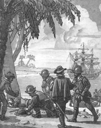 Drakes große Überraschung für einen schlafenden Mann, um 1934