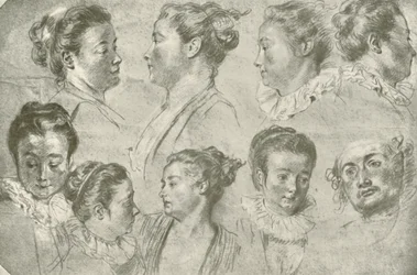 Zeichnung in drei Kreiden, frühes 18. Jahrhundert, 1908