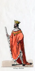 Herzog von Norfolk, Kostümentwurf für Shakespeares Stück, Heinrich VIII., 19. Jahrhundert