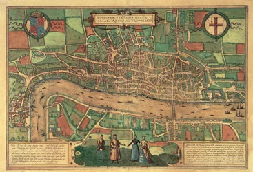 Älteste gedruckte Karte von London, 1574