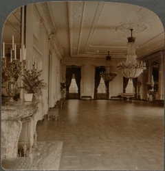 Ostzimmer, in dem Empfänge stattfinden, Weißes Haus, Washington D.C., ca. 1900