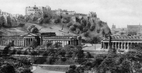 Edinburgh Castle und National Gallery, Edinburgh, frühes 20. Jahrhundert