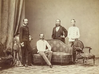 Kaiser Franz Joseph I. von Österreich mit seinen Brüdern, 1864