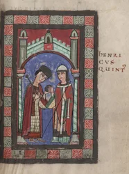 Kaiser Heinrich V. und Mathilde von England beim Hochzeitsfest in Mainz am 7. Januar 1114, 1114