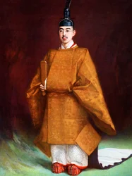 Kaiser Hirohito in seinen Krönungsgewändern, ca. 1924-1926