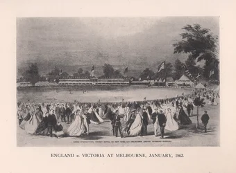 England gegen Victoria in Melbourne, Australien, Januar 1862