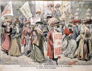 Englische Suffragetten nach der Entlassung aus dem Holloway-Gefängnis