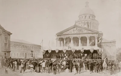 Einberufung von Freiwilligen in die Nationalgarde, Place du Panthéon, Paris, 1870-1871