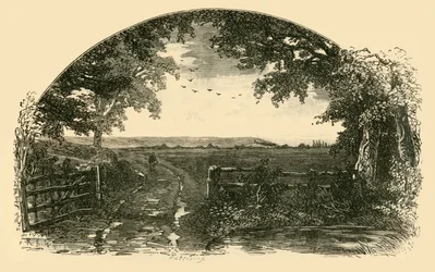 Eingang nach Sedgemoor von Chedzoy aus, 1898.