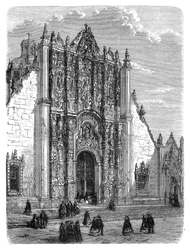 Eingang zur Kathedrale von Mexiko-Stadt, spätes 19. Jahrhundert