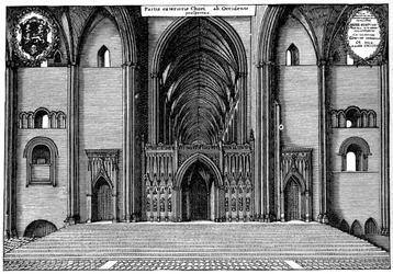 Eingang zum Chor der alten St. Pauls Kathedrale, London, 1892