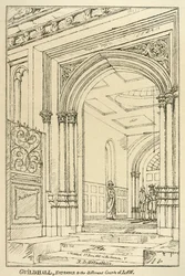 Eingang zu den verschiedenen Gerichtshöfen, Guildhall, London, Juni 1815