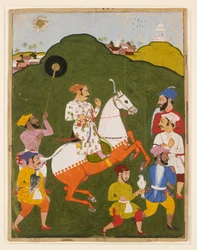 Reiterporträt von Maharana Raj Singh I. von Mewar, 1670