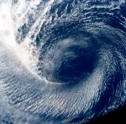 Auge des tropischen Sturms Blanca, fotografiert zwischen dem 17. und 24. Juni 1985