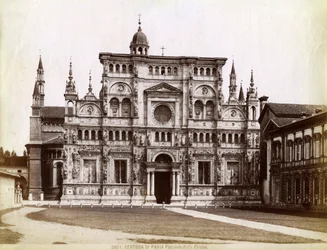 Fassade, Kirche der Certosa di Pavia, Kartause von Pavia, Lombardei, Norditalien, 1890