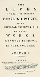 Faksimile-Titelseite reduziert von Johnsons Lives of the Poets - als separat neu aufgelegt