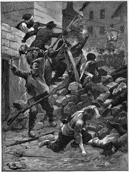 Kämpfe an den Barrikaden, Julimonarchie, Frankreich, 1848 um 1885