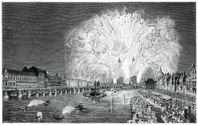 Feuerwerk auf der Brücke, Paris, 1754, 1885