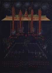 Feuerwerk und Illumination am 10. Februar 1742, Mitte des 18. Jahrhunderts.