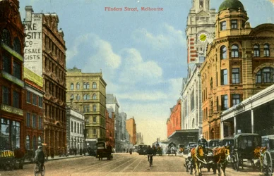 Flinders Street, Melbourne, Victoria, Australien, ca. 1900er Jahre