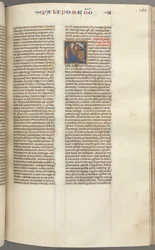 Fol. 160r, Chroniken II, historiierte Initiale C, Salomo kniet vor einem Altar und betet, ca. 127