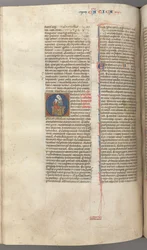 Fol. 249v, Hohelied, historisierte Initiale O, die Jungfrau und das Kind, ca. 1275-1300