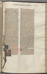 Fol. 456r, Timotheus I., historisierte Initiale P, Paulus sitzend, ca. 1275-1300