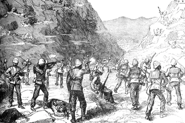 Plünderungstrupp des 67. von Afghanen angegriffen, 9. November 1879, ca. 1880