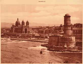 Fort St. Jean und Kathedrale, Marseille, 1930