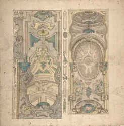 Vier alternative Entwürfe für ein Gewölbe, 1700-1780